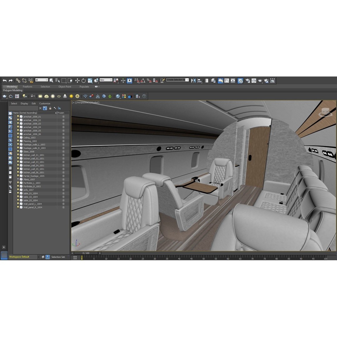 Private Jet Interior 3D Model – High Detail PBR Asset for Games, FBX - View 4