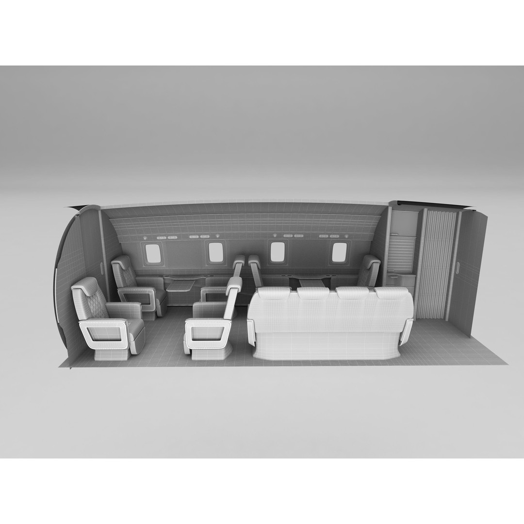 Private Jet Interior 3D Model – High Detail PBR Asset for Games, FBX - View 7