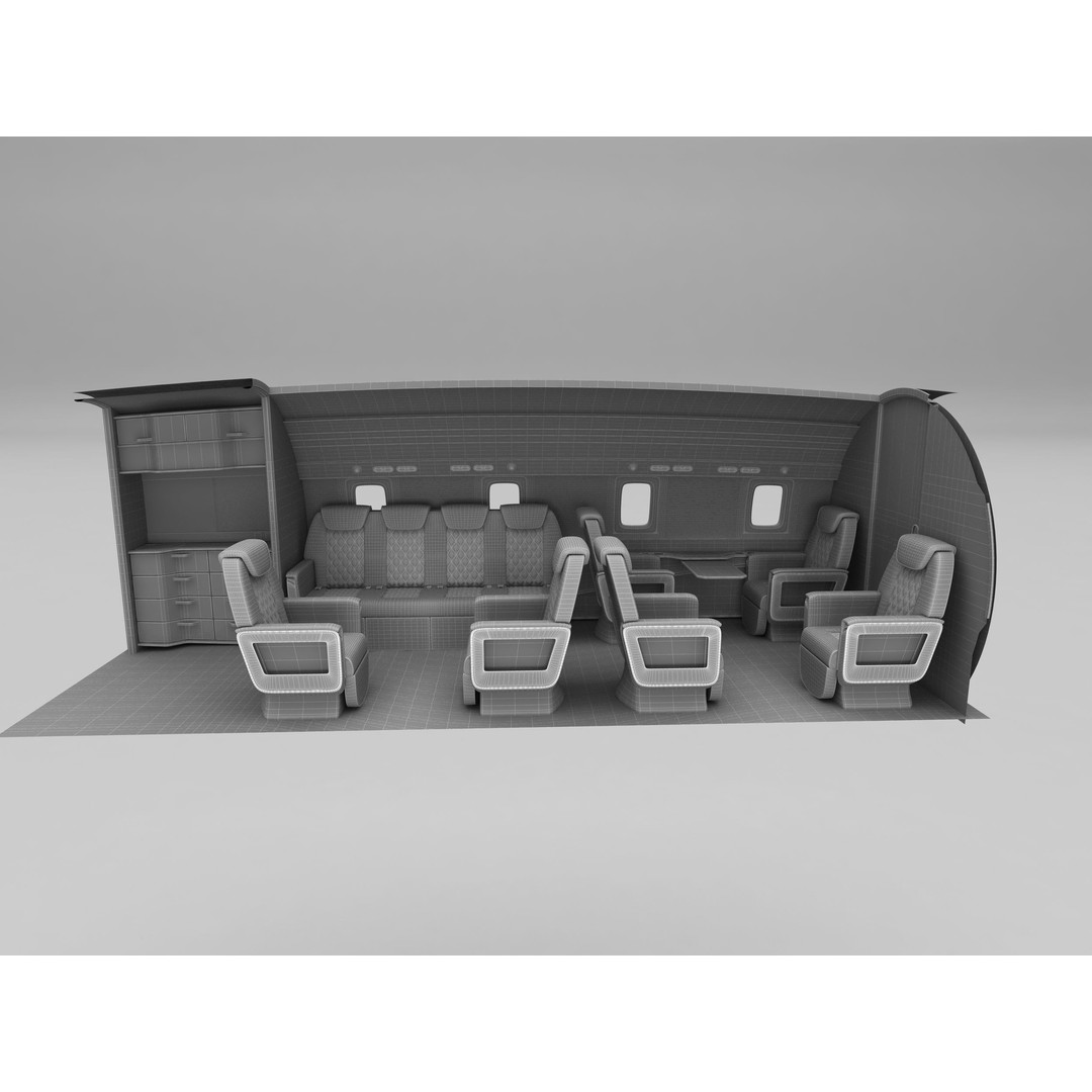 Private Jet Interior 3D Model – High Detail PBR Asset for Games, FBX - View 8