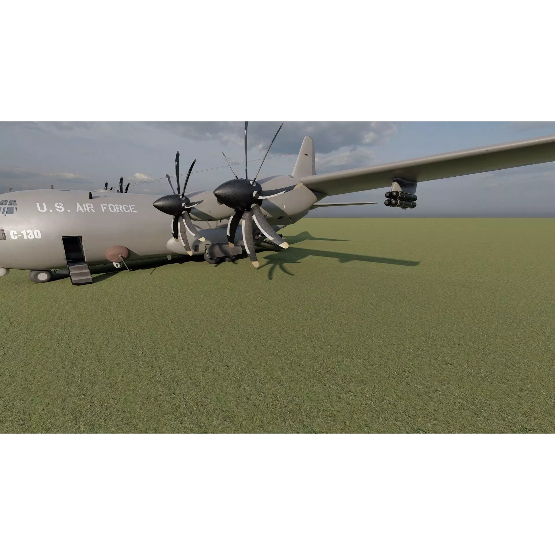 AC130 Gunship - Game-Ready 3D Model - View 12