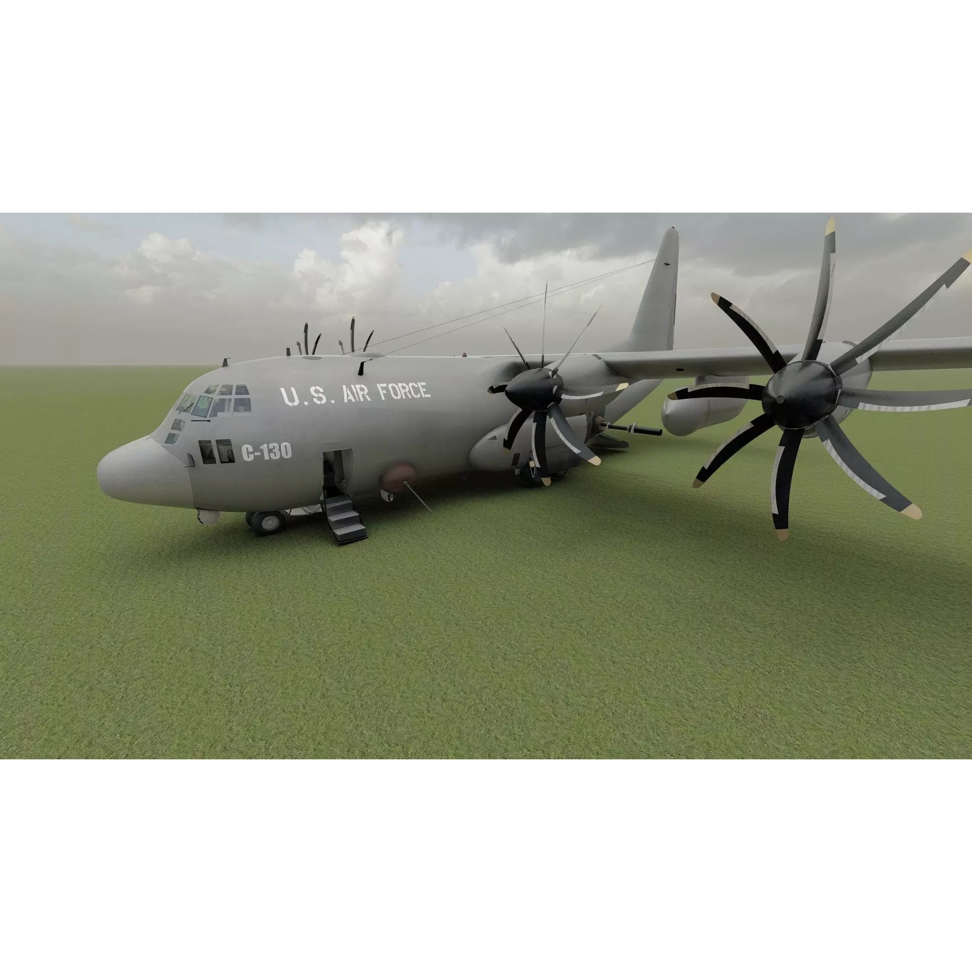 AC130 Gunship - Game-Ready 3D Model - View 44