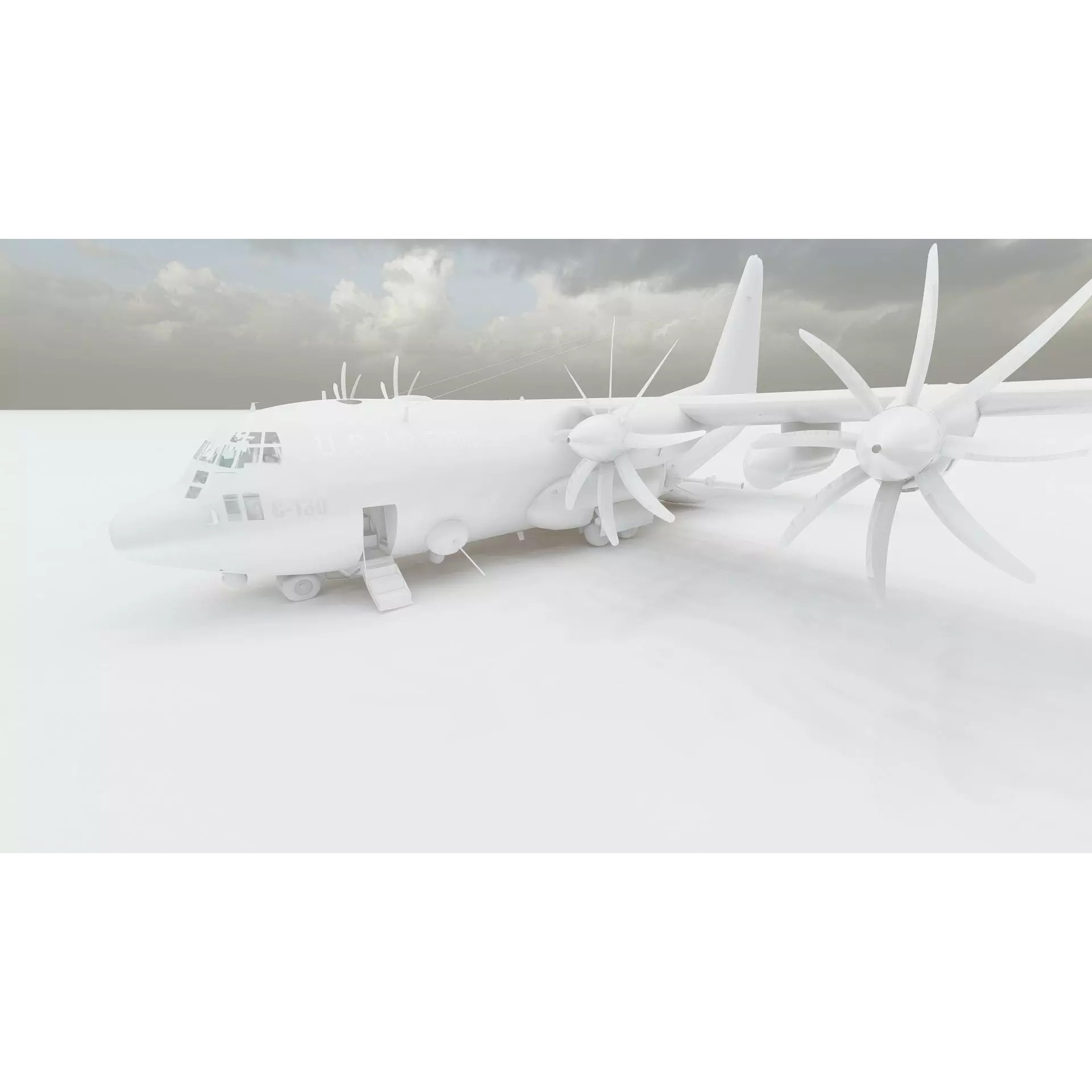 AC130 Gunship - Game-Ready 3D Model - View 45