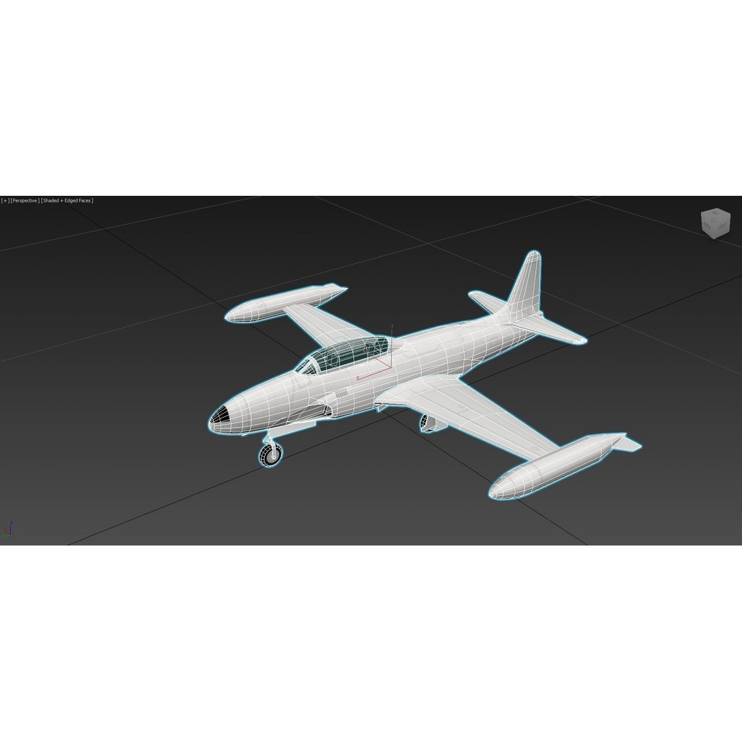Lockheed T-33 Shooting Star 3D Model – Low Poly Static Aircraft for MSFS