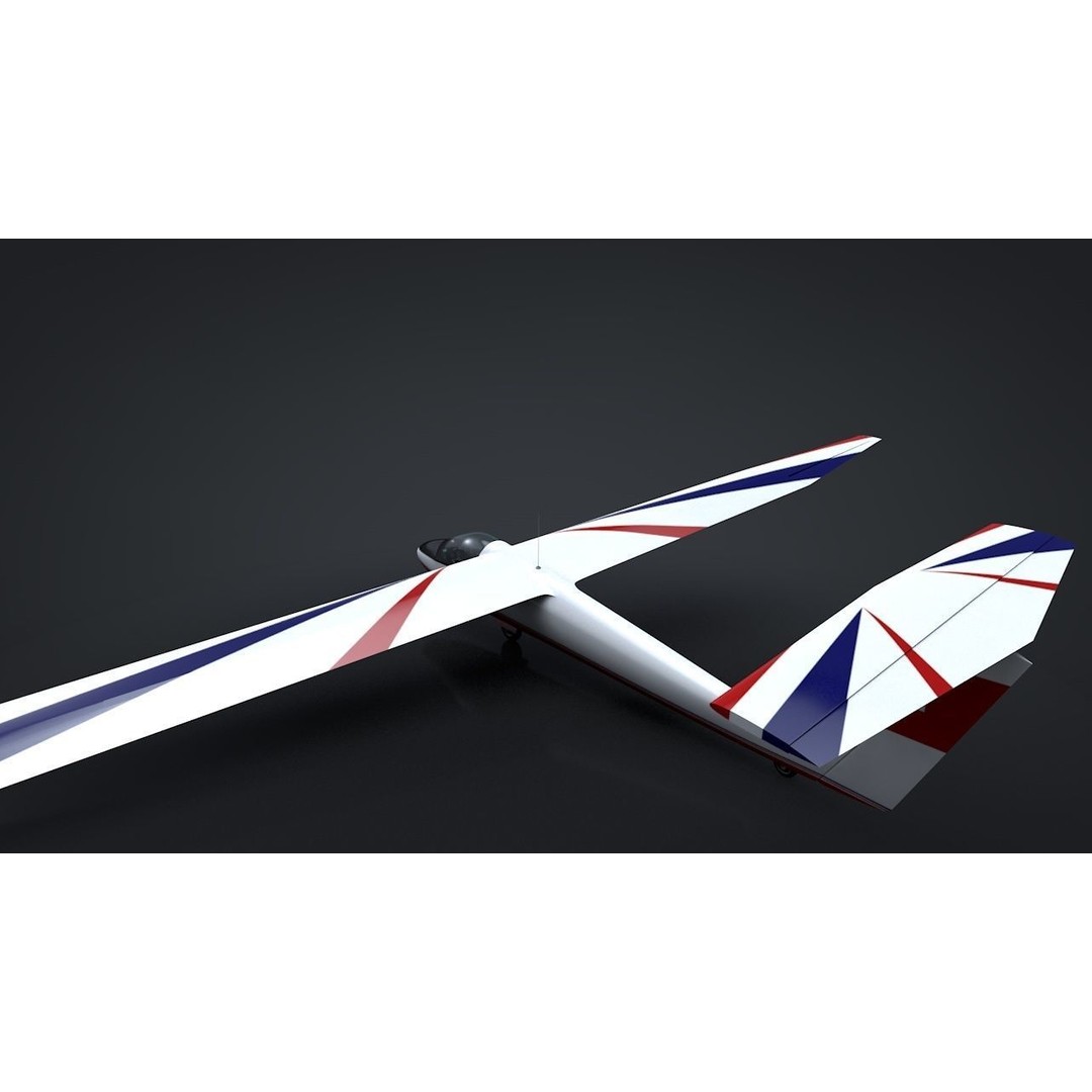 Pilatus B-4 3D Model – Rigged Low-Poly Sailplane, FBX, C4D - View 13