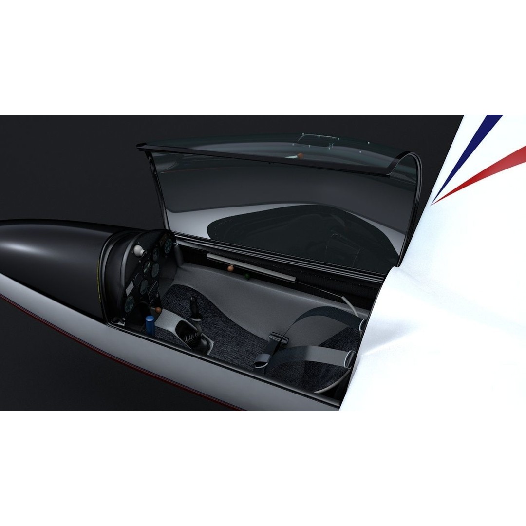 Pilatus B-4 3D Model – Rigged Low-Poly Sailplane, FBX, C4D - View 5