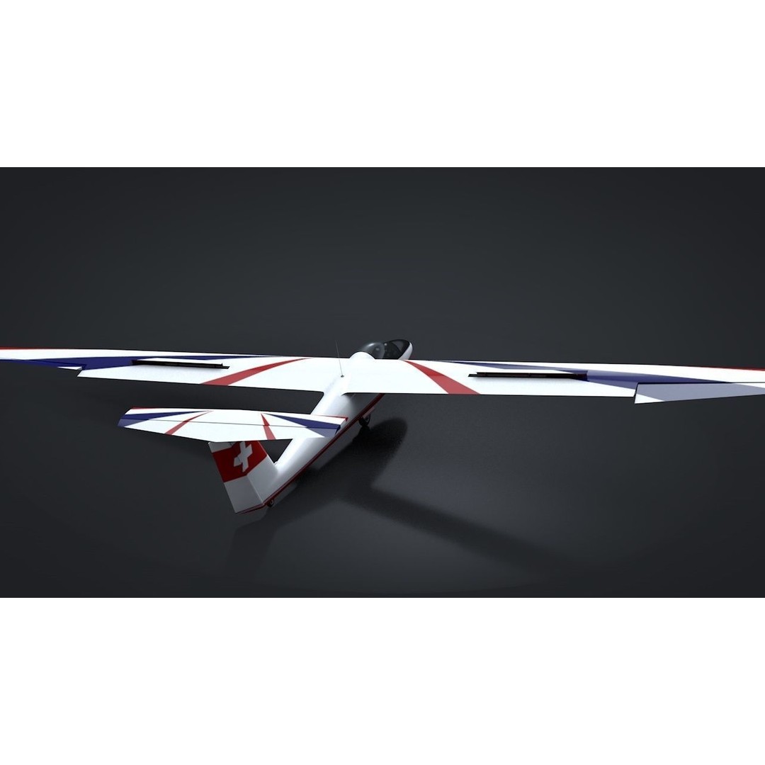 Pilatus B-4 3D Model – Rigged Low-Poly Sailplane, FBX, C4D - View 7
