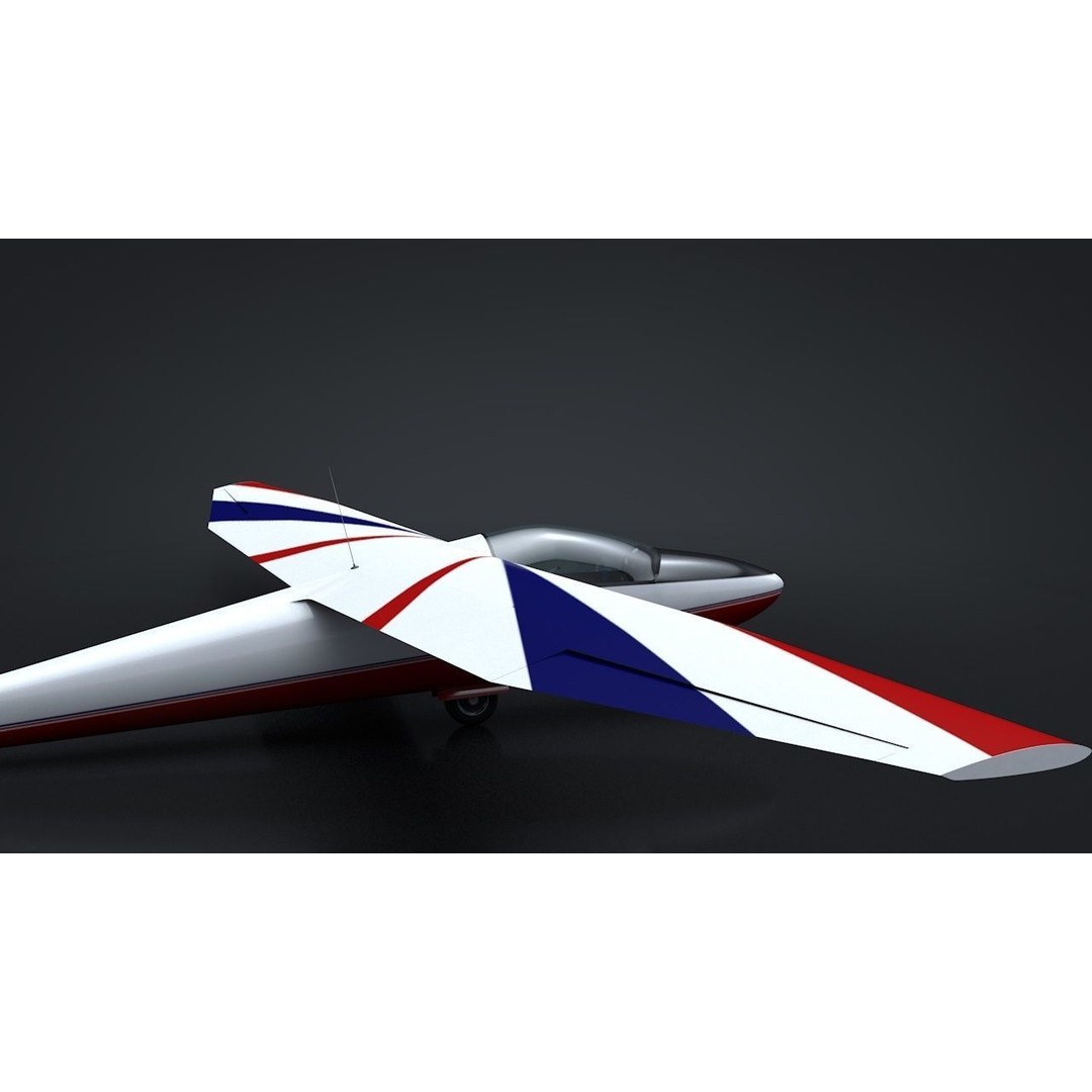 Pilatus B-4 3D Model – Rigged Low-Poly Sailplane, FBX, C4D - View 8