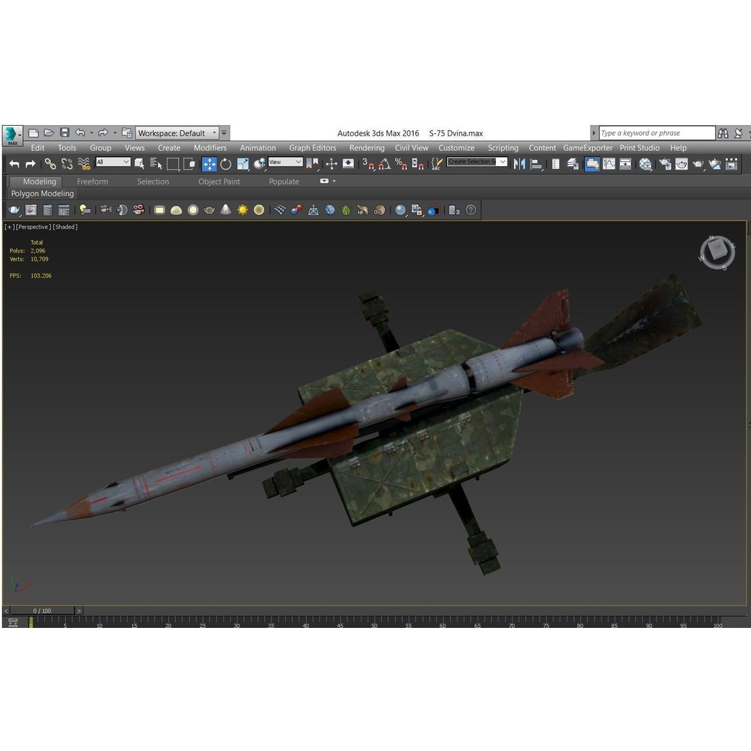 S-75 Dvina Missile 3D Model – Low Poly Game Asset, FBX, PBR - View 10