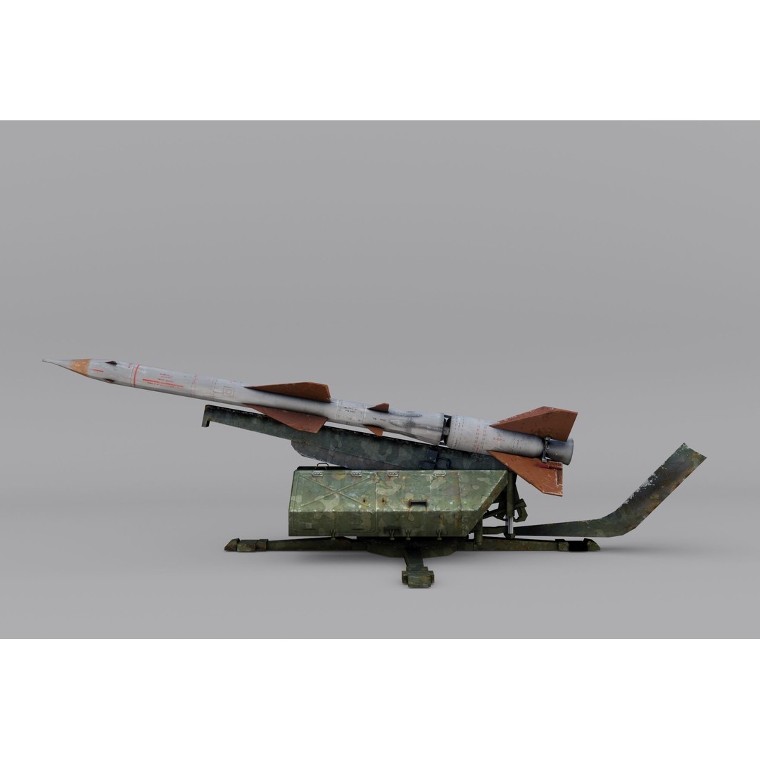 S-75 Dvina Missile 3D Model – Low Poly Game Asset, FBX, PBR - View 4