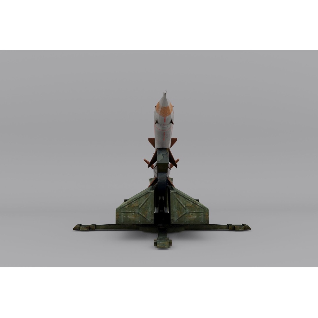 S-75 Dvina Missile 3D Model – Low Poly Game Asset, FBX, PBR - View 5