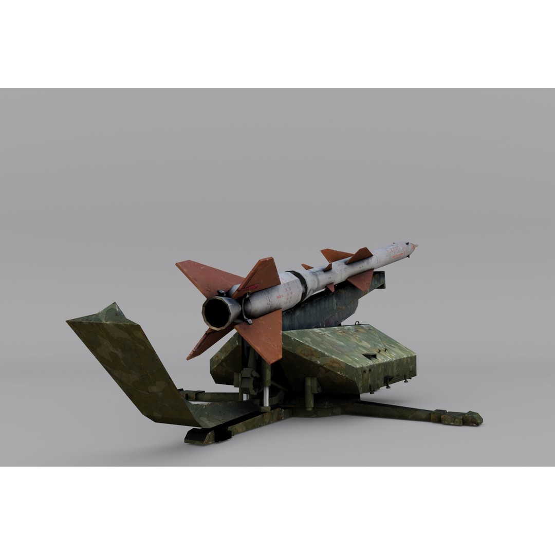 S-75 Dvina Missile 3D Model – Low Poly Game Asset, FBX, PBR - View 6