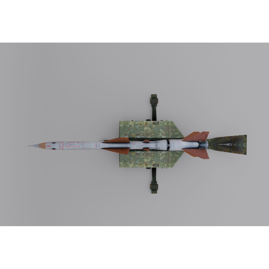 S-75 Dvina Missile 3D Model – Low Poly Game Asset, FBX, PBR - View 8