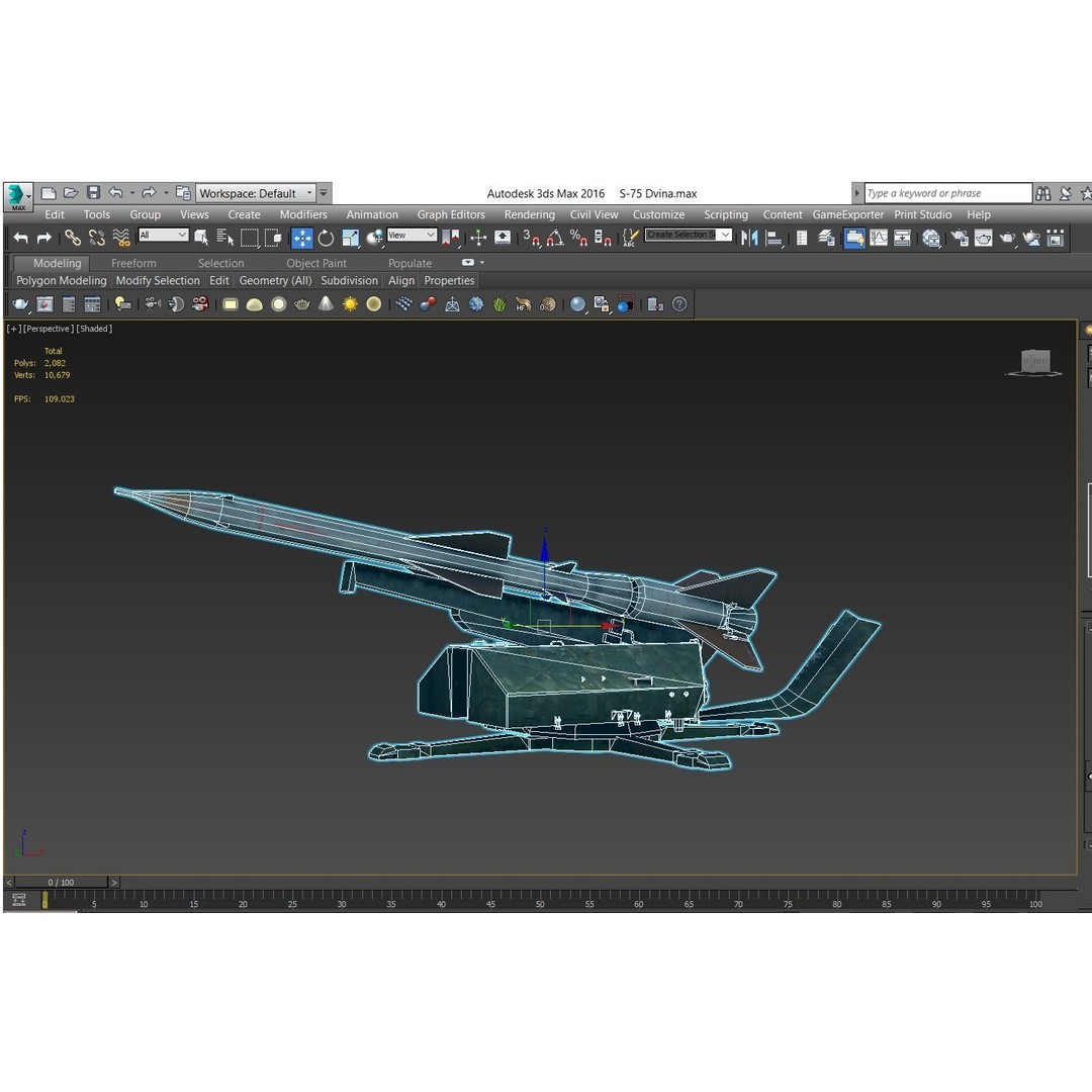 S-75 Dvina Missile 3D Model – Low Poly Game Asset, FBX, PBR - View 9