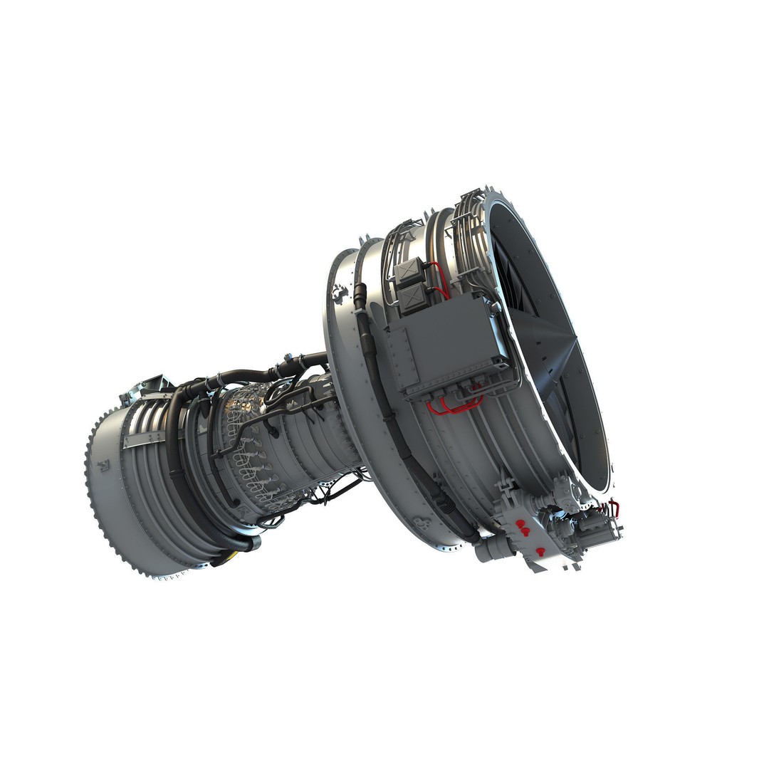 CFM56 Turbofan Aircraft Engine 3D Model – High Detail PBR Asset, FBX, OBJ - View 12