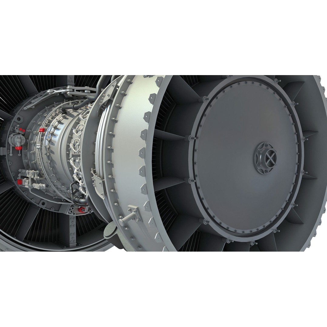 CFM56 Turbofan Aircraft Engine 3D Model – High Detail PBR Asset, FBX, OBJ - View 13