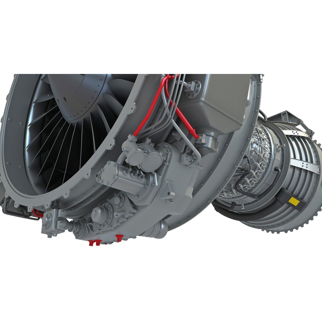 CFM56 Turbofan Aircraft Engine 3D Model – High Detail PBR Asset, FBX, OBJ - View 14