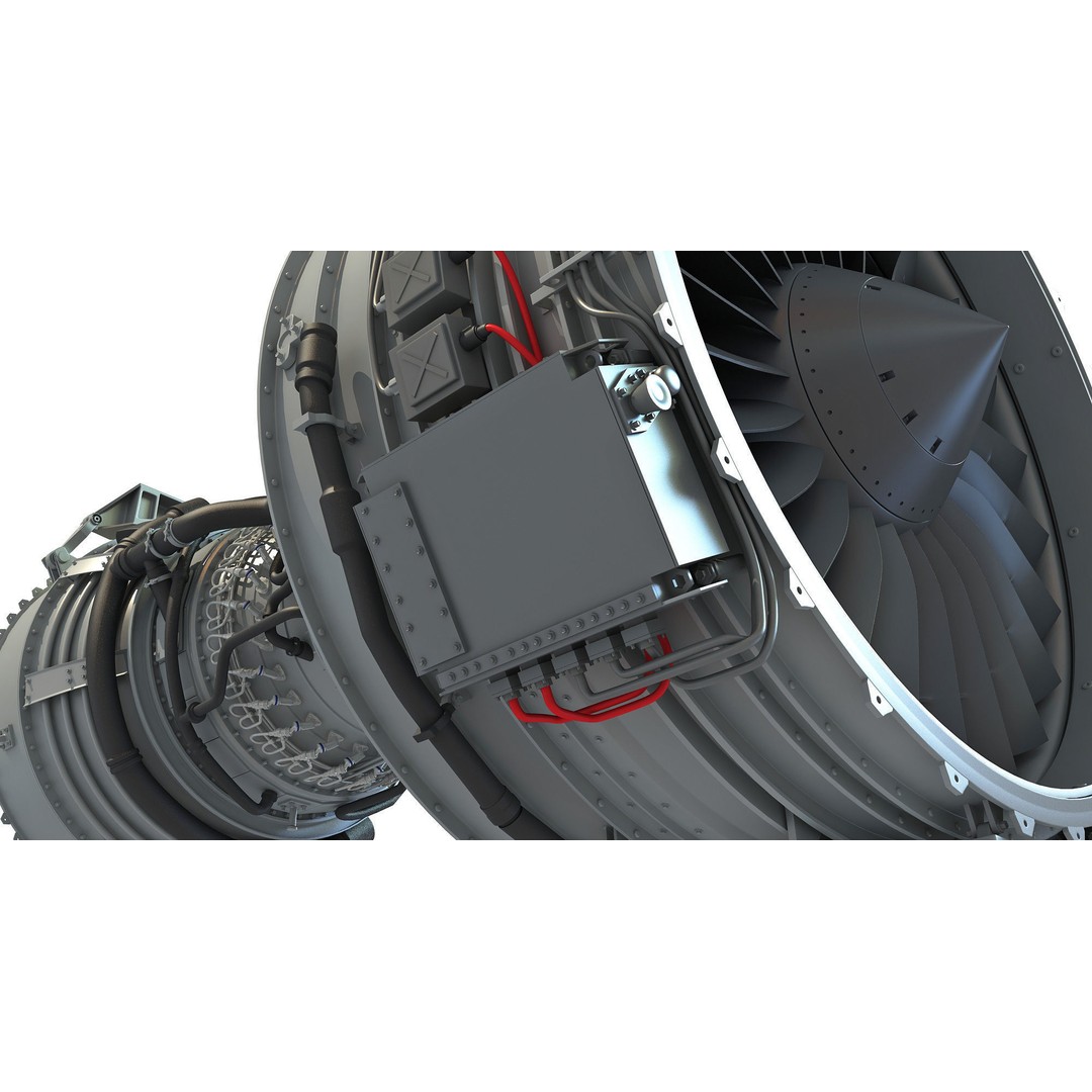 CFM56 Turbofan Aircraft Engine 3D Model – High Detail PBR Asset, FBX, OBJ - View 15