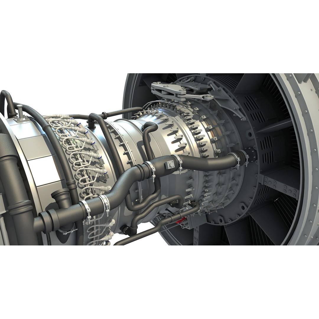 CFM56 Turbofan Aircraft Engine 3D Model – High Detail PBR Asset, FBX, OBJ - View 16