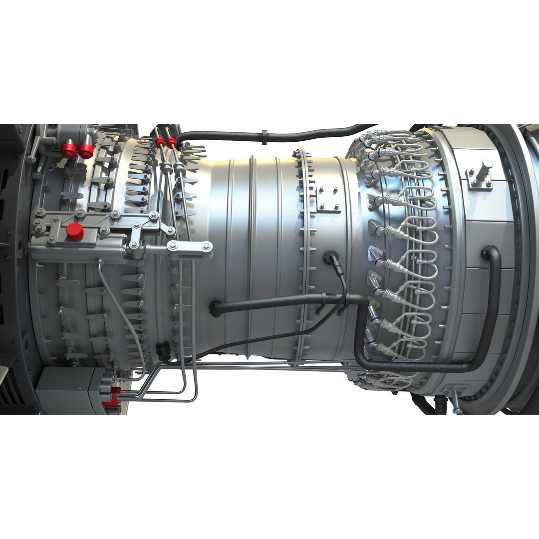 CFM56 Turbofan Aircraft Engine 3D Model – High Detail PBR Asset, FBX, OBJ - View 17