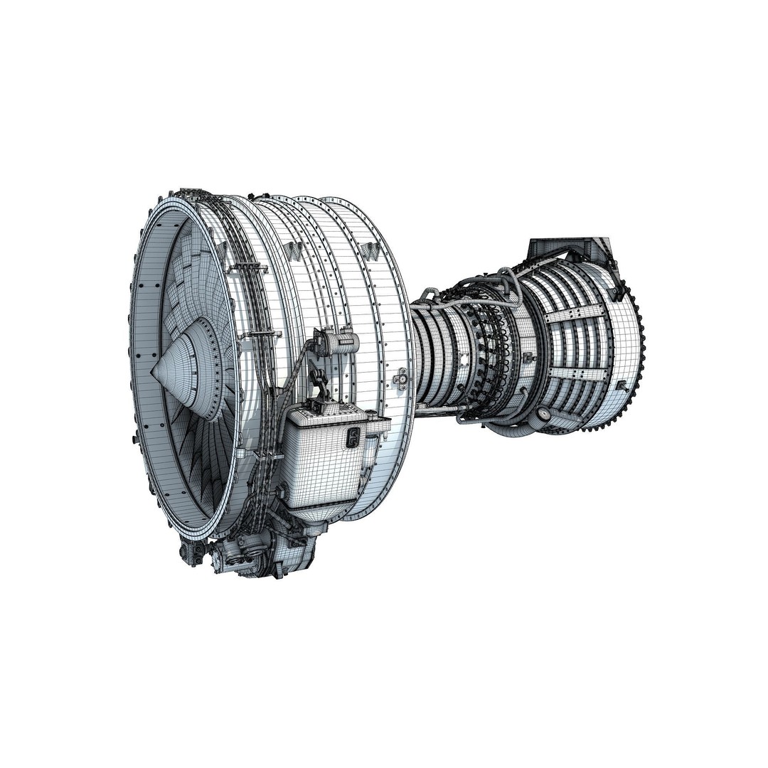 CFM56 Turbofan Aircraft Engine 3D Model – High Detail PBR Asset, FBX, OBJ - View 18