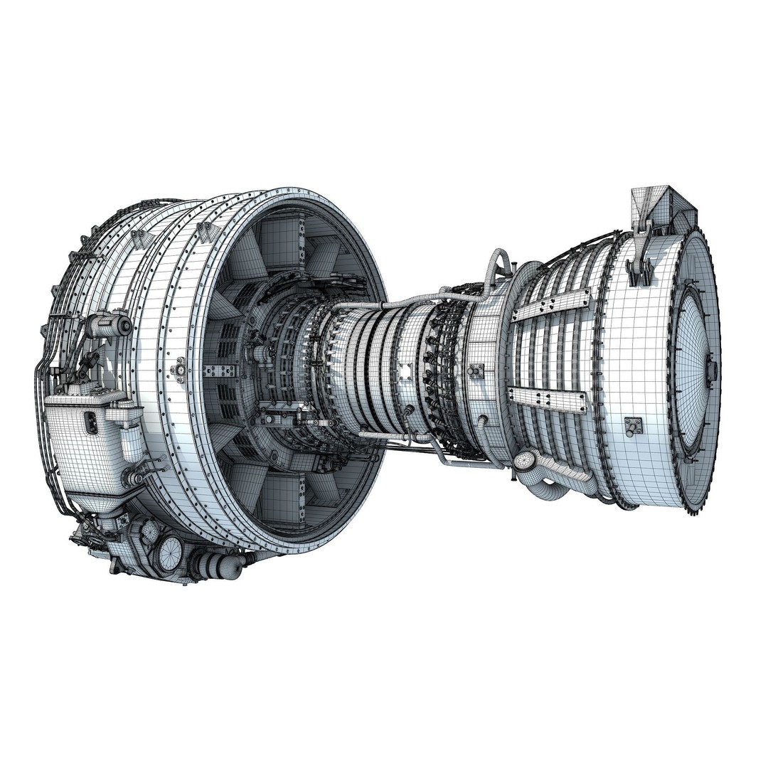 CFM56 Turbofan Aircraft Engine 3D Model – High Detail PBR Asset, FBX, OBJ - View 19