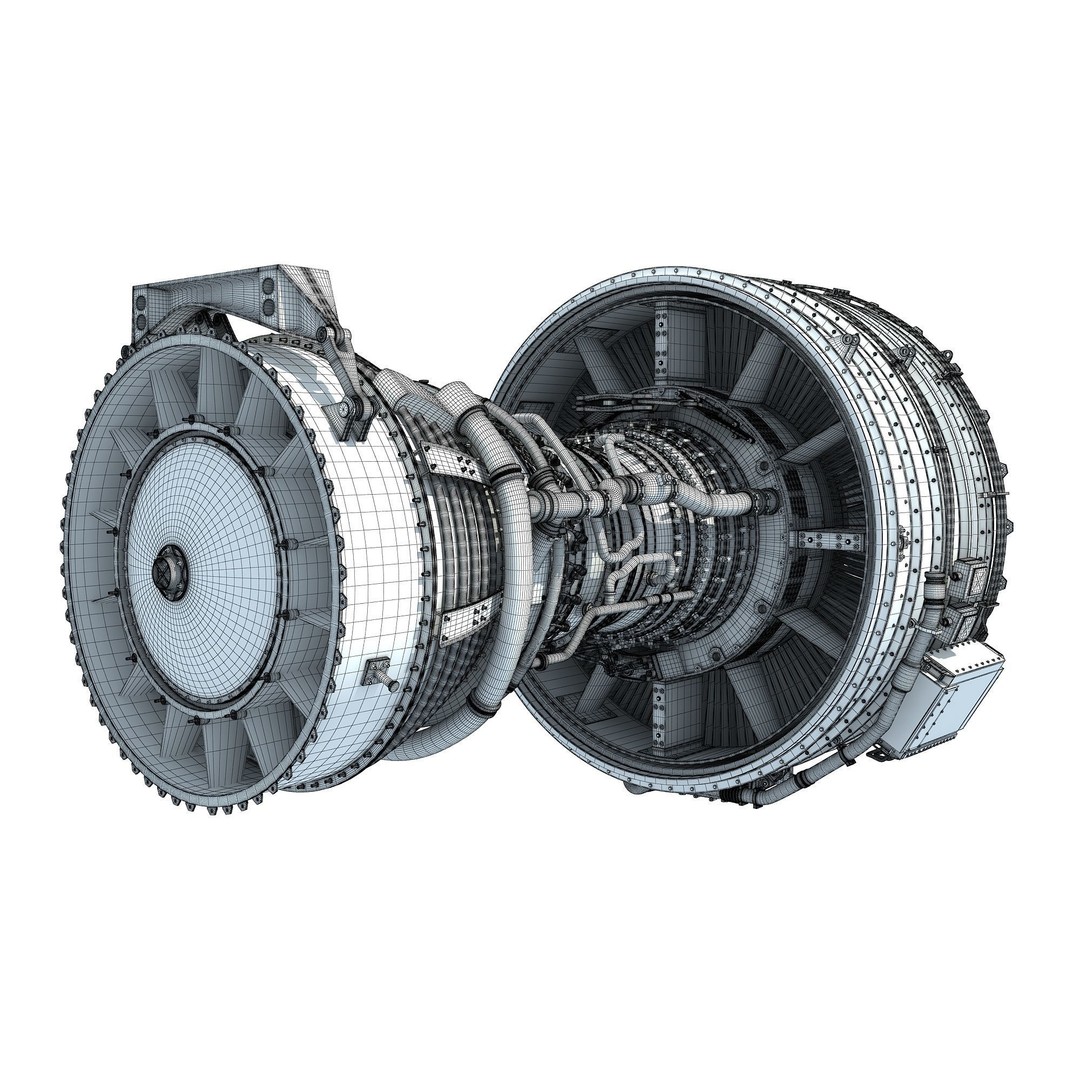 CFM56 Turbofan Aircraft Engine 3D Model – High Detail PBR Asset, FBX, OBJ - View 20