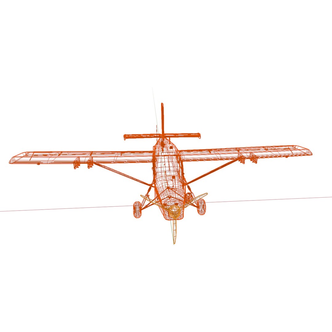 Fairchild AU-23 3D Model – Low Poly Military Aircraft, FBX/OBJ - View 12