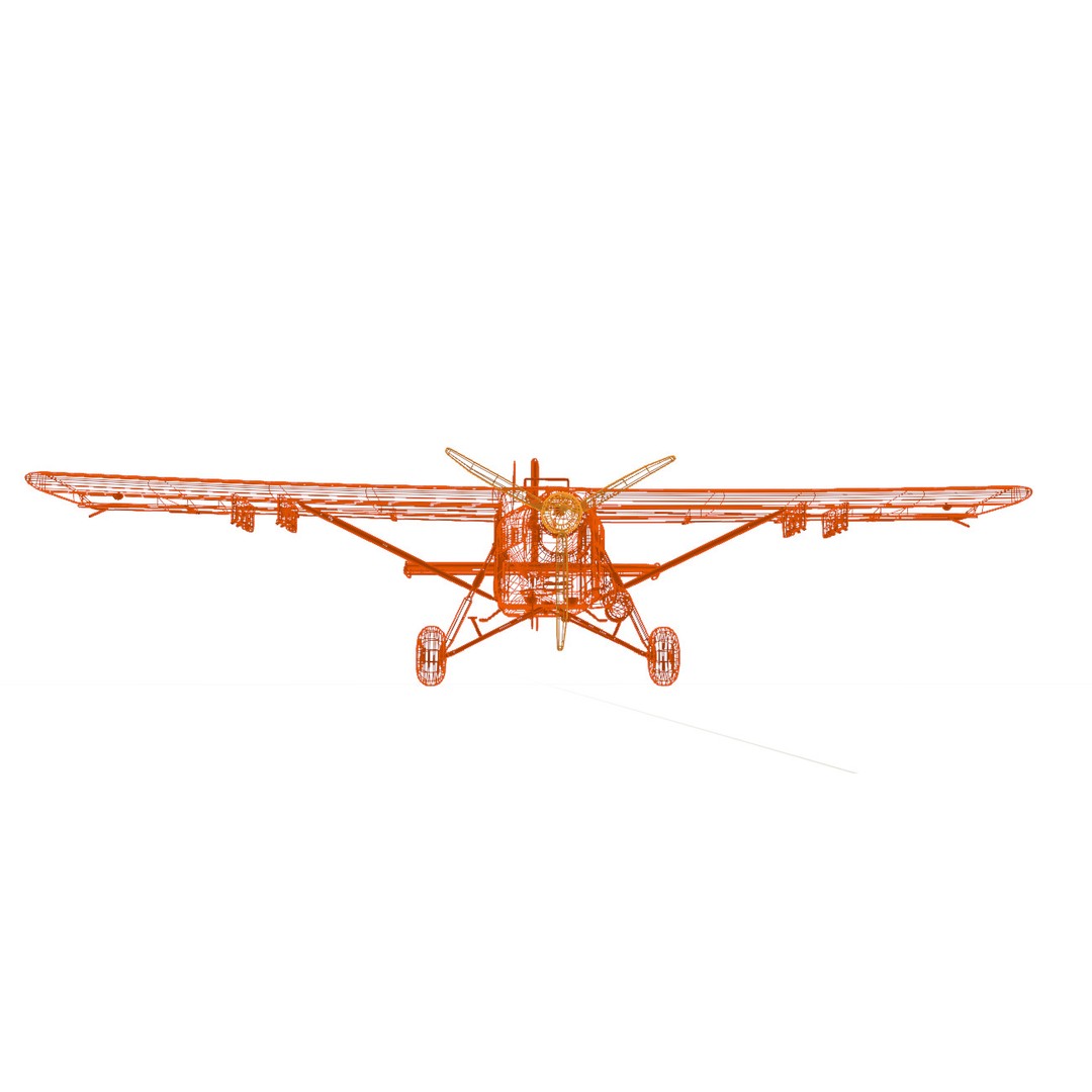 Fairchild AU-23 3D Model – Low Poly Military Aircraft, FBX/OBJ - View 13