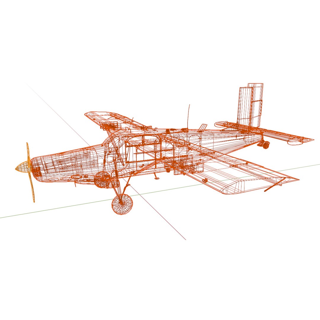 Fairchild AU-23 3D Model – Low Poly Military Aircraft, FBX/OBJ - View 14