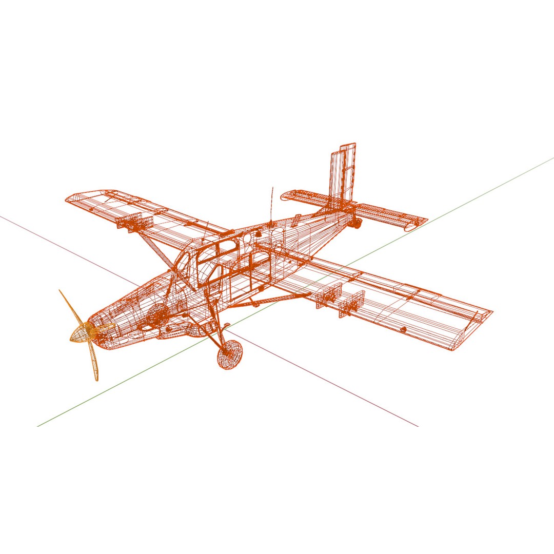 Fairchild AU-23 3D Model – Low Poly Military Aircraft, FBX/OBJ - View 15