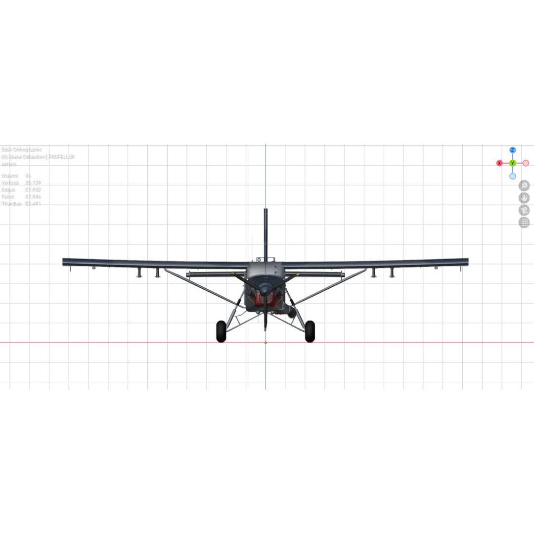 Fairchild AU-23 3D Model – Low Poly Military Aircraft, FBX/OBJ - View 16