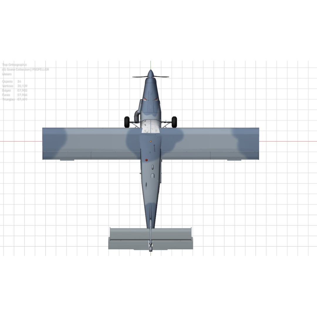 Fairchild AU-23 3D Model – Low Poly Military Aircraft, FBX/OBJ - View 18
