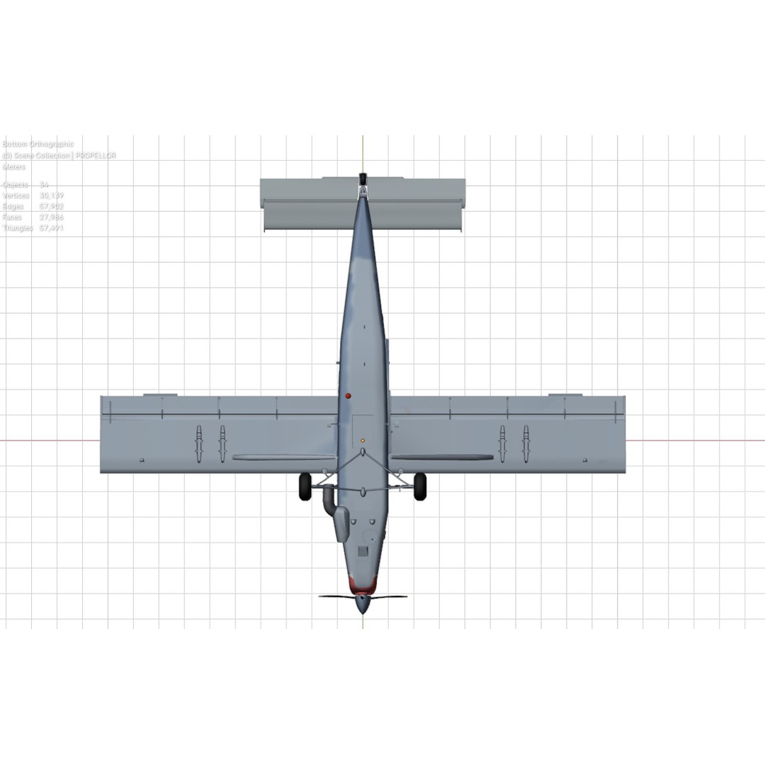 Fairchild AU-23 3D Model – Low Poly Military Aircraft, FBX/OBJ - View 19