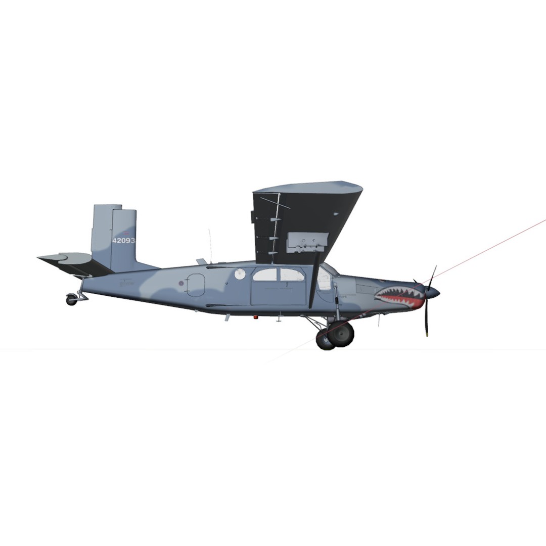 Fairchild AU-23 3D Model – Low Poly Military Aircraft, FBX/OBJ - View 24