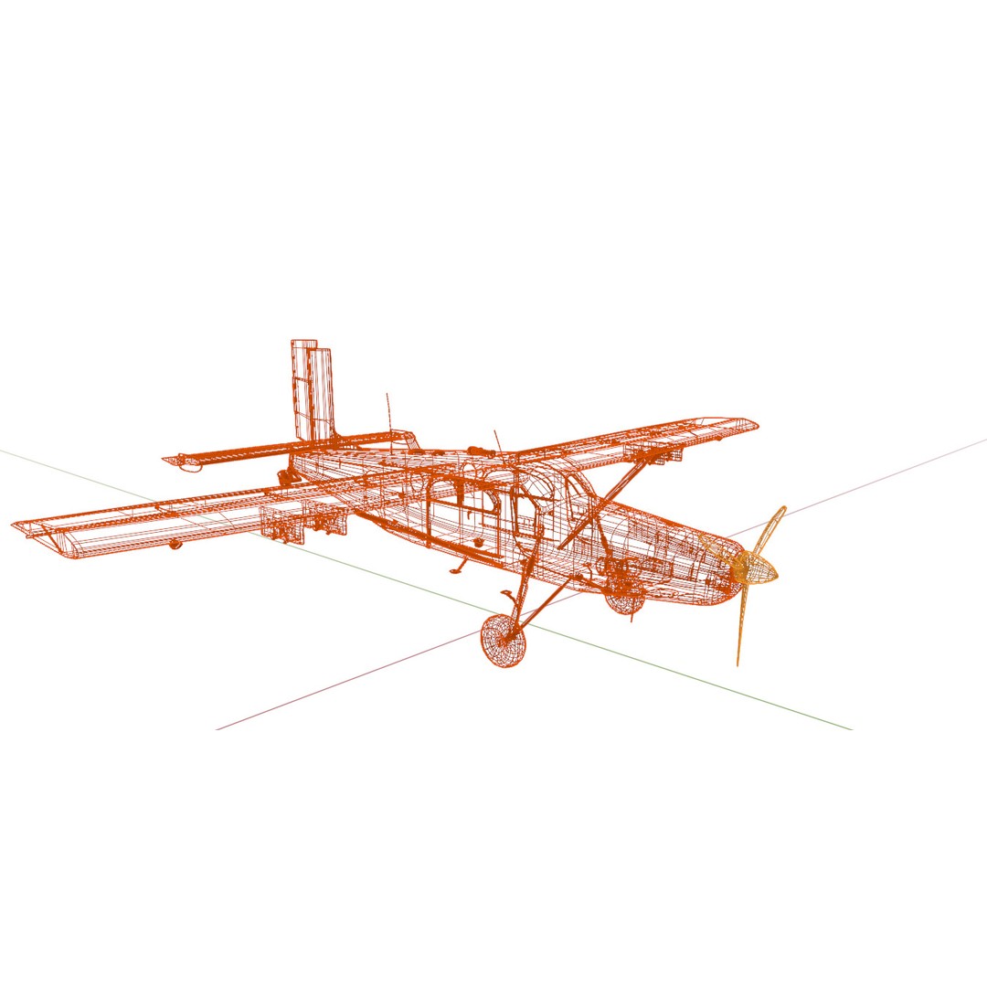 Fairchild AU-23 3D Model – Low Poly Military Aircraft, FBX/OBJ - View 26