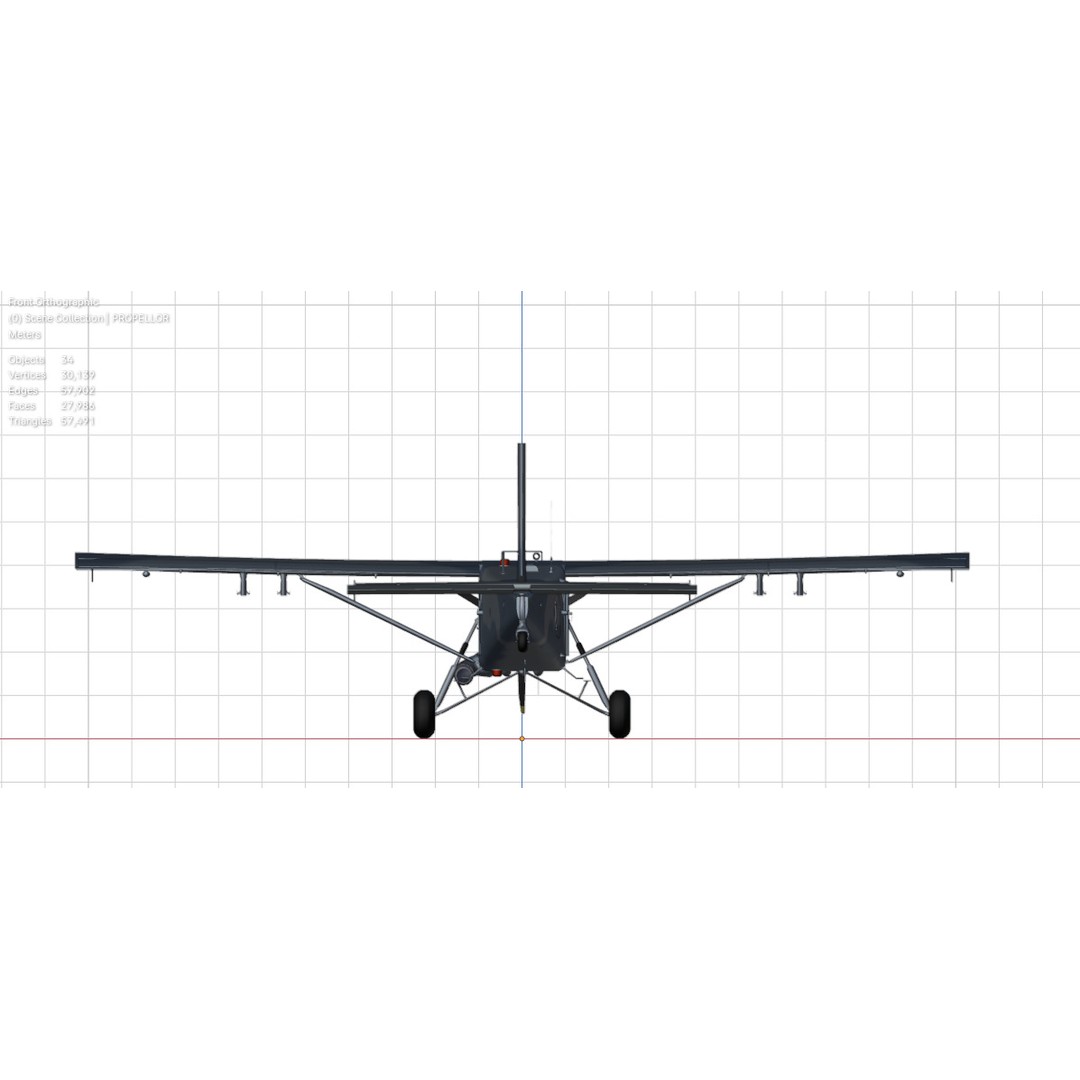 Fairchild AU-23 3D Model – Low Poly Military Aircraft, FBX/OBJ - View 31