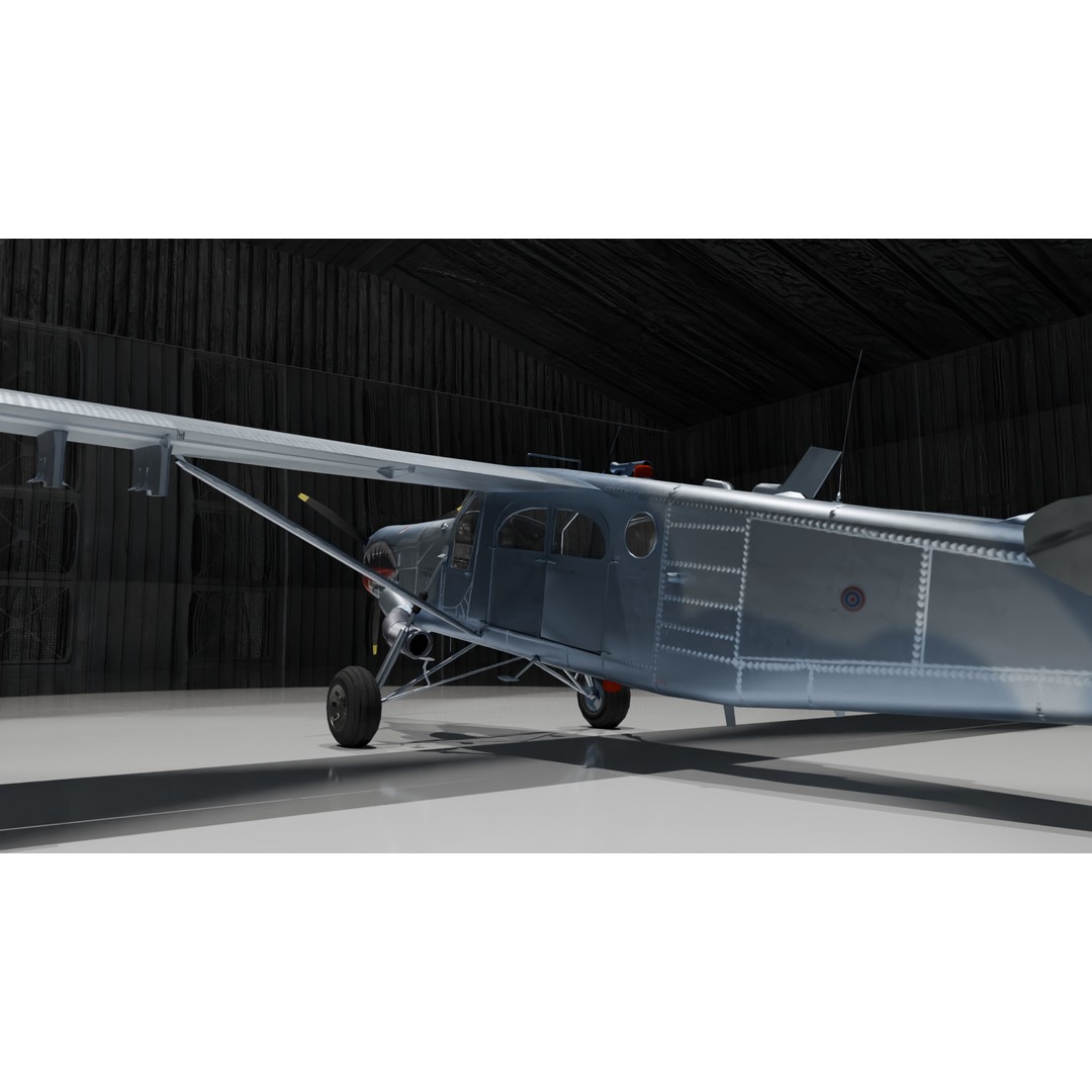 Fairchild AU-23 3D Model – Low Poly Military Aircraft, FBX/OBJ - View 4