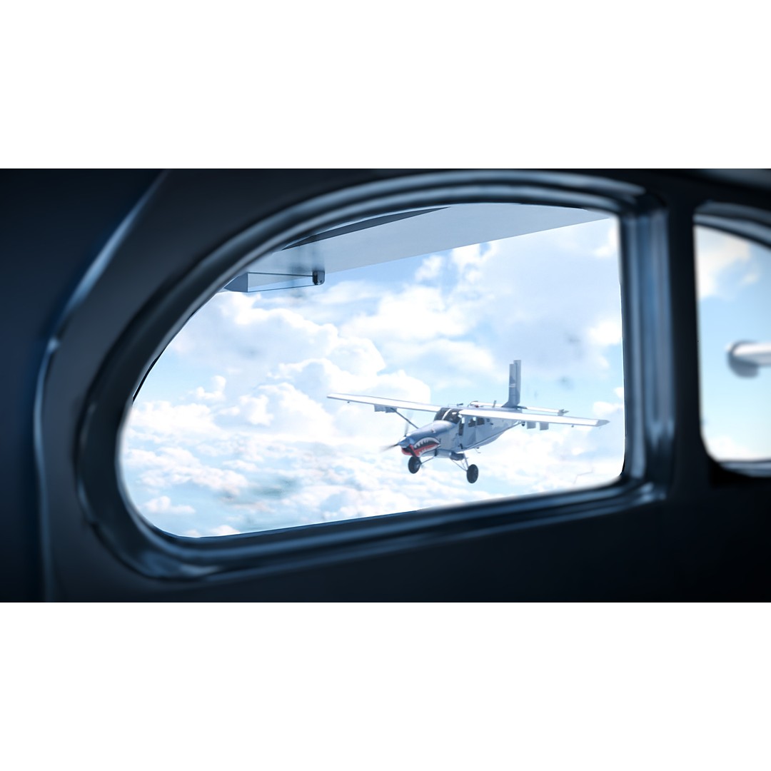 Fairchild AU-23 3D Model – Low Poly Military Aircraft, FBX/OBJ - View 7