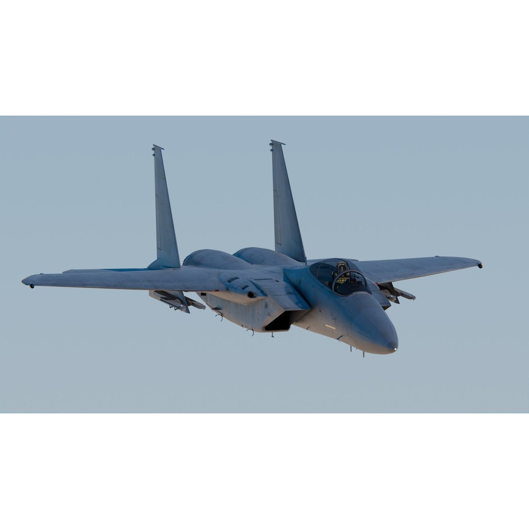 Mitsubishi F-15J 3D Model – High Poly Military Aircraft, FBX, PBR Textures - View 4