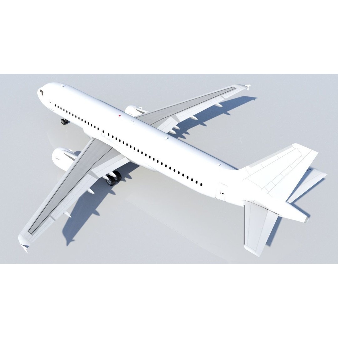Airbus A320 ceo 3D Model – Low Poly Static Aircraft with Blank Texture - View 10