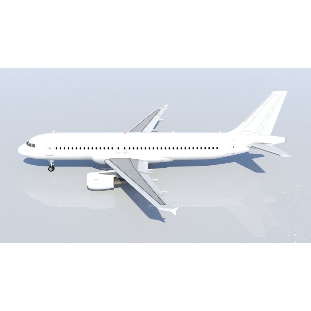 Airbus A320 ceo 3D Model – Low Poly Static Aircraft with Blank Texture - View 11
