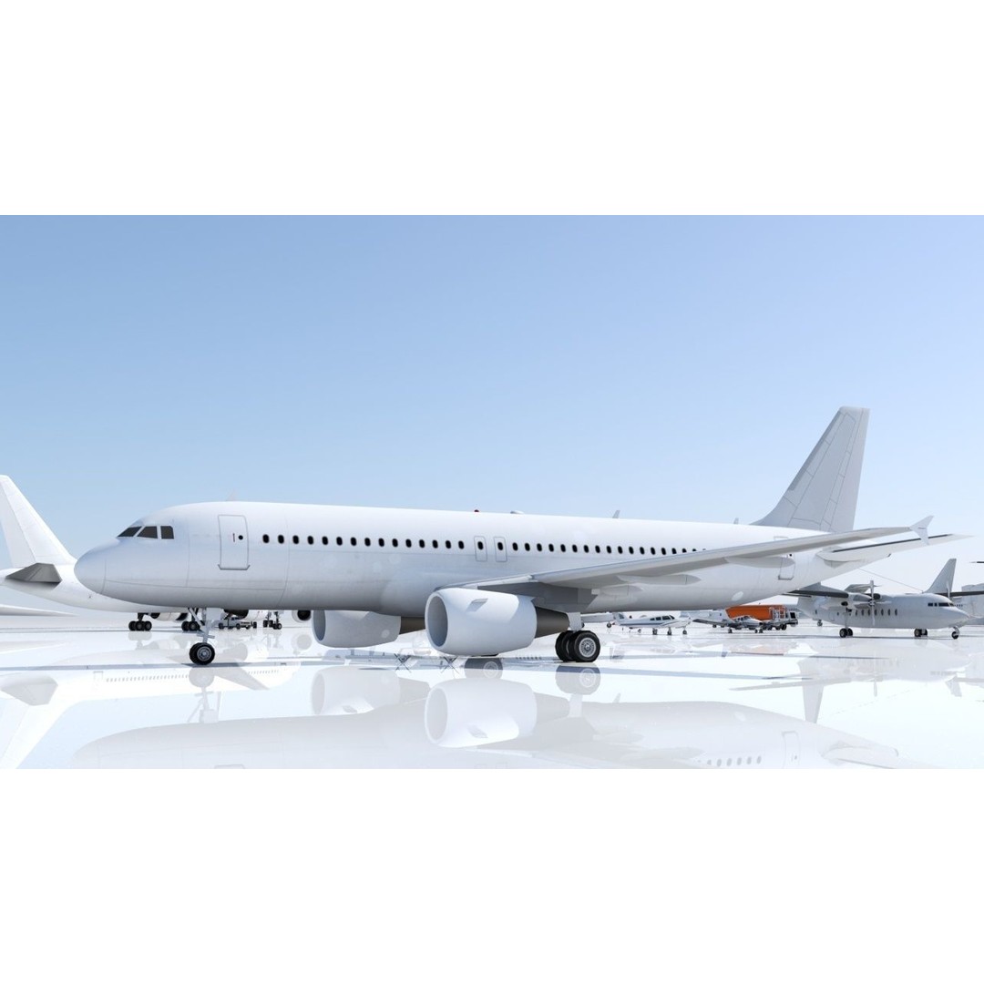 Airbus A320 ceo 3D Model – Low Poly Static Aircraft with Blank Texture - View 13