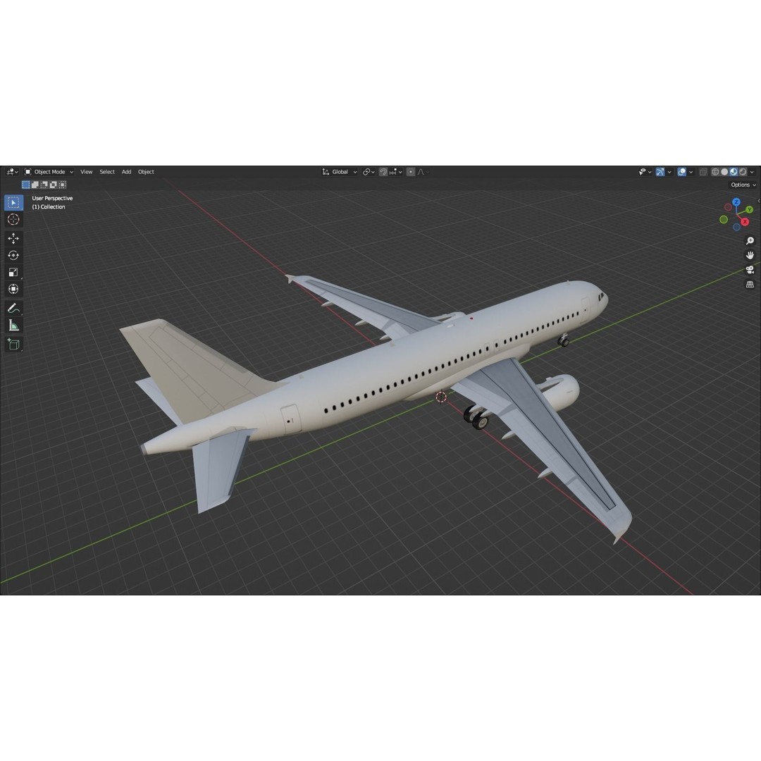 Airbus A320 ceo 3D Model – Low Poly Static Aircraft with Blank Texture - View 14