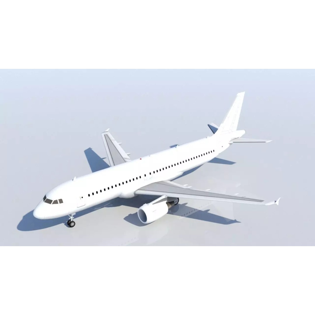 Airbus A320 ceo 3D Model – Low Poly Static Aircraft with Blank Texture - View 2