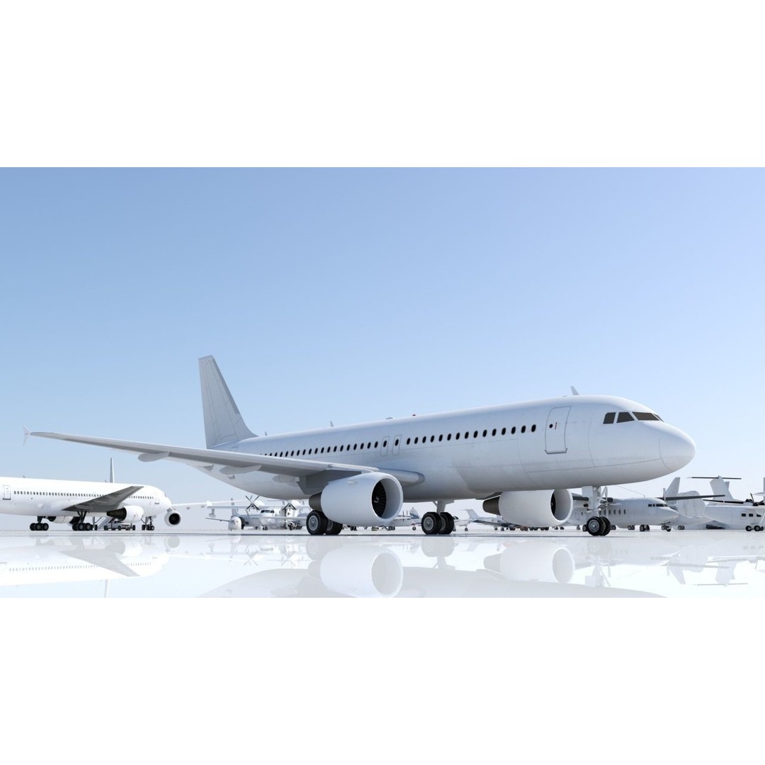 Airbus A320 ceo 3D Model – Low Poly Static Aircraft with Blank Texture - View 4