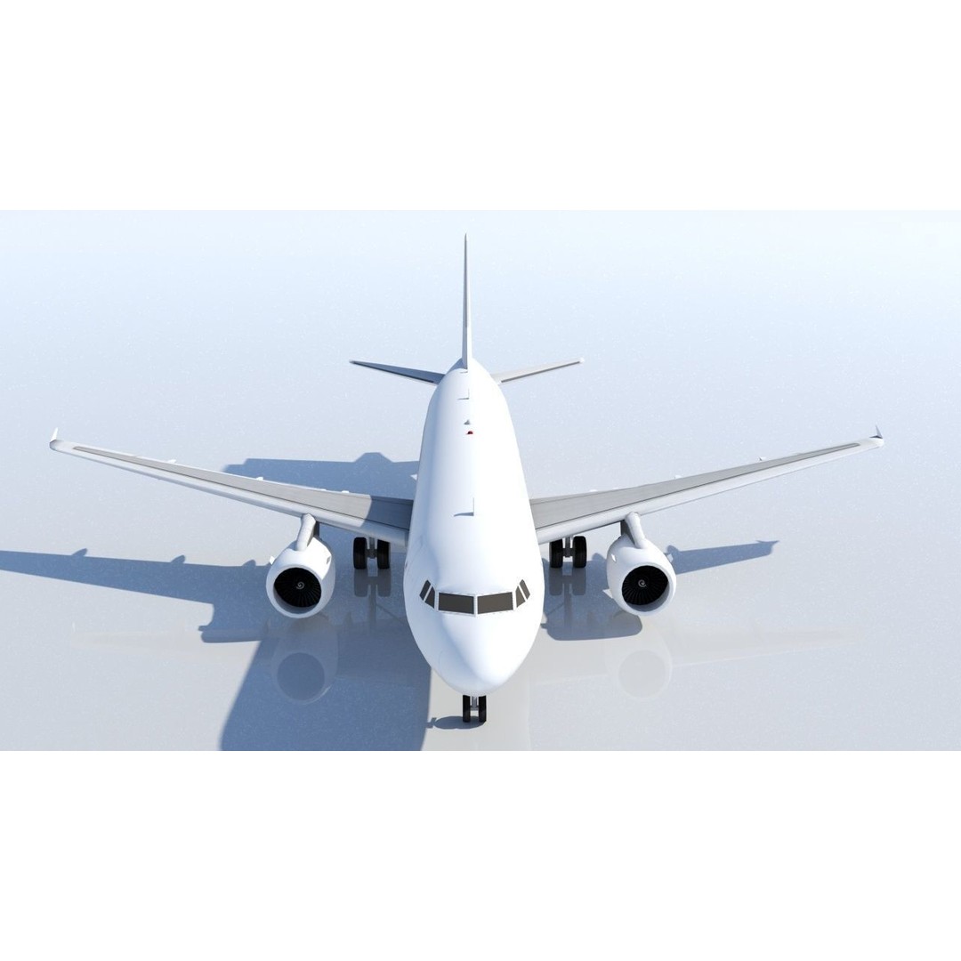 Airbus A320 ceo 3D Model – Low Poly Static Aircraft with Blank Texture - View 5