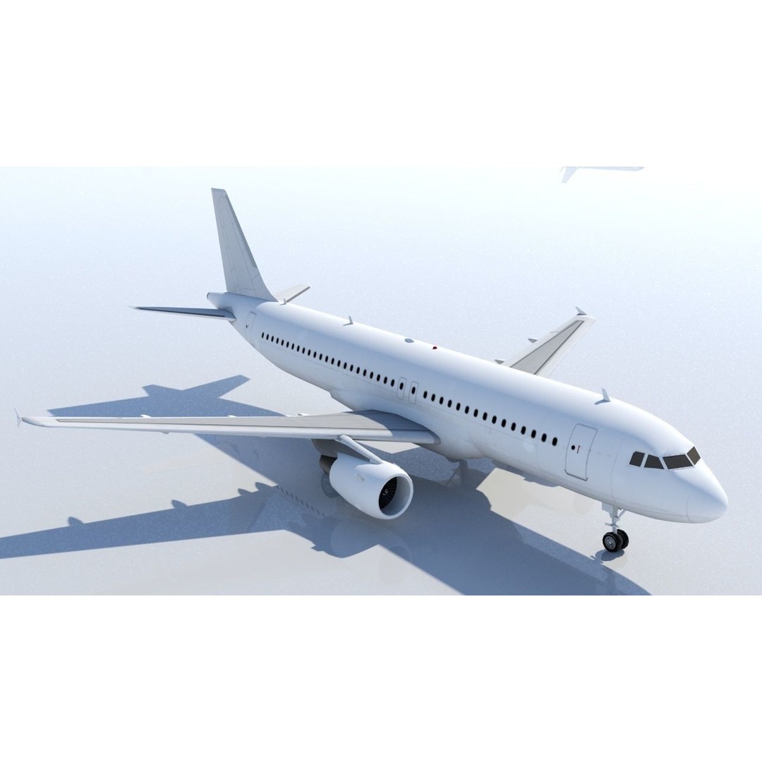 Airbus A320 ceo 3D Model – Low Poly Static Aircraft with Blank Texture - View 6