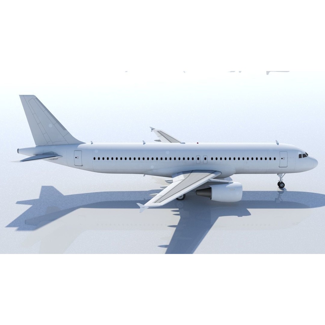 Airbus A320 ceo 3D Model – Low Poly Static Aircraft with Blank Texture - View 7