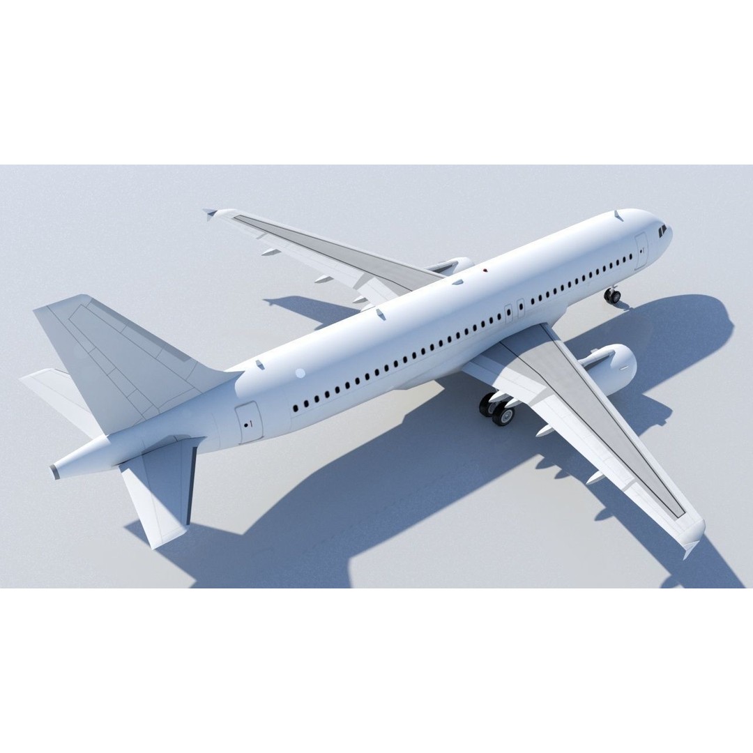 Airbus A320 ceo 3D Model – Low Poly Static Aircraft with Blank Texture - View 8