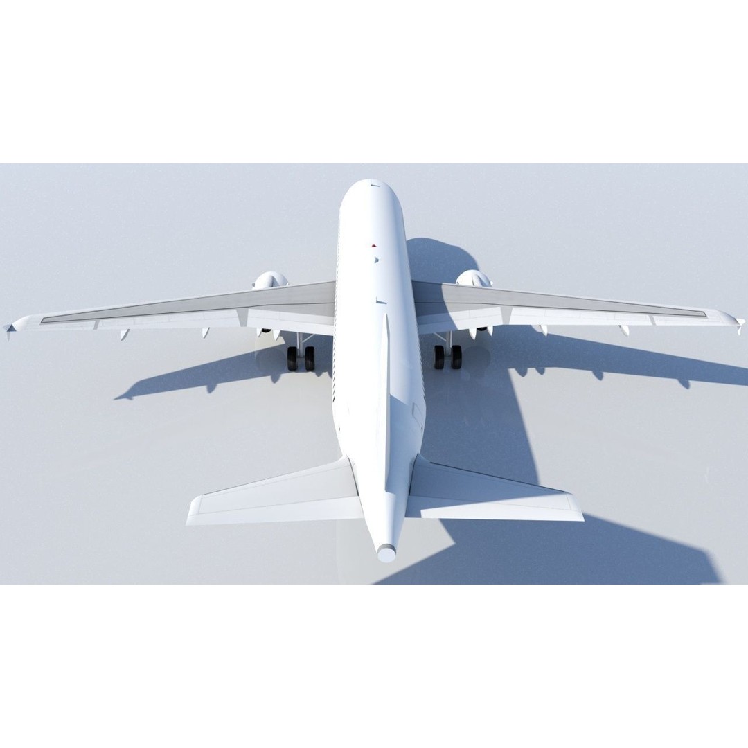Airbus A320 ceo 3D Model – Low Poly Static Aircraft with Blank Texture - View 9